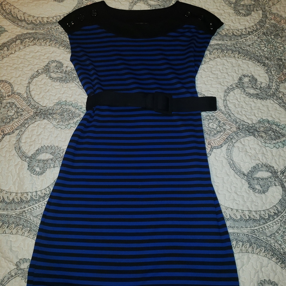 A navy blue and black dress